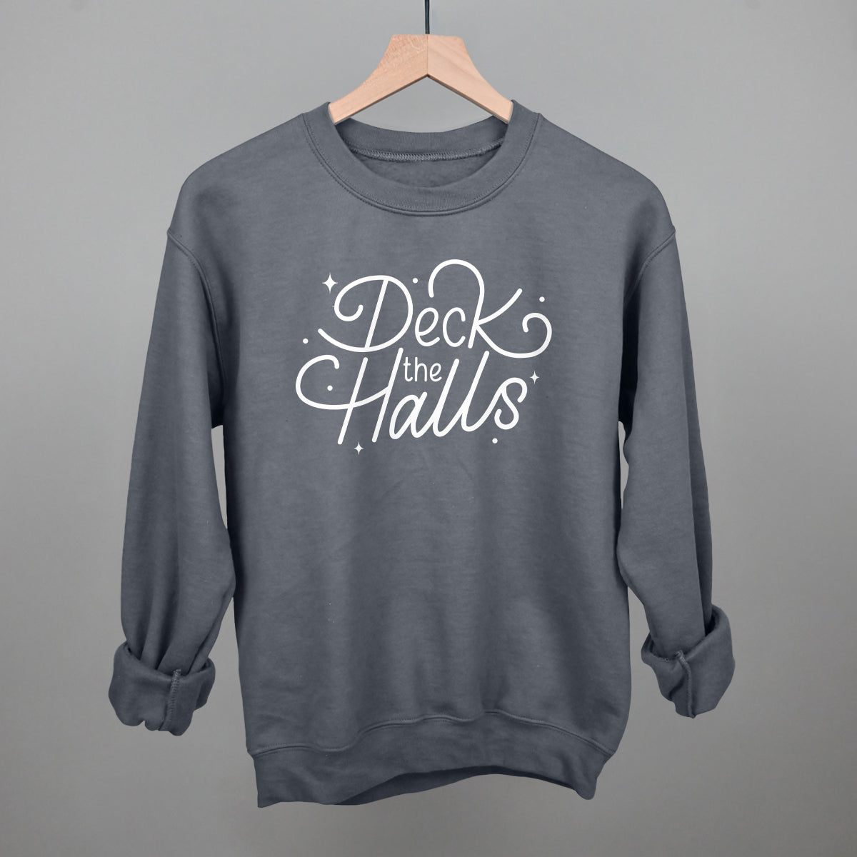 Deck The Halls Sparkle Script (White)